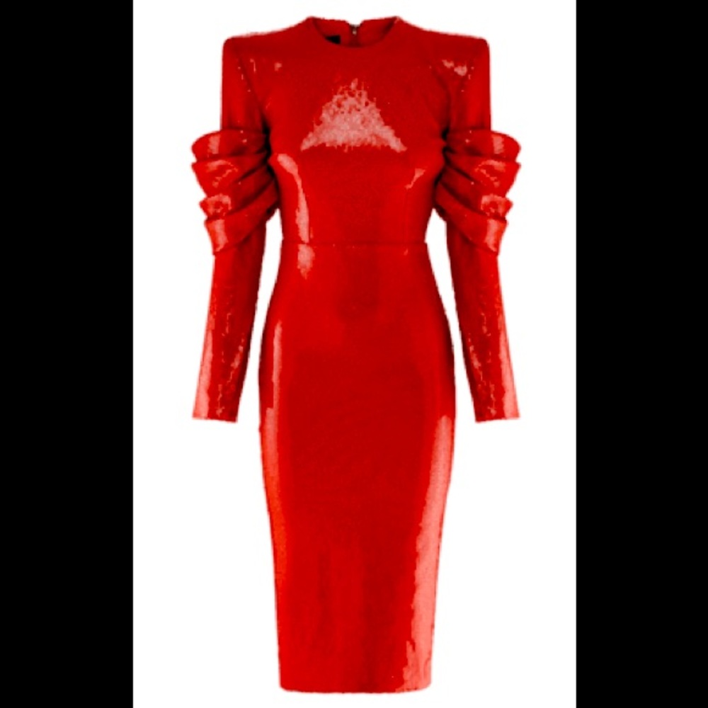 Catwalk Connection Alana MIDI Red Sequin Dress